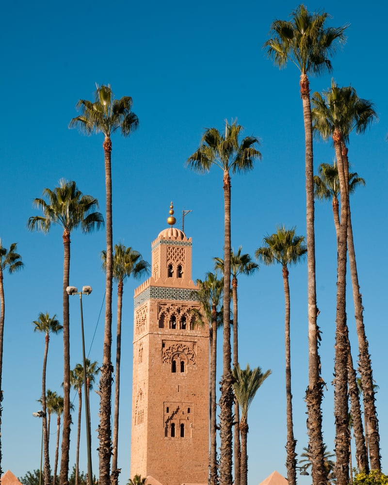 Koutoubia, the largest mosque in Marrakech.

Moroccan National Tourist Office